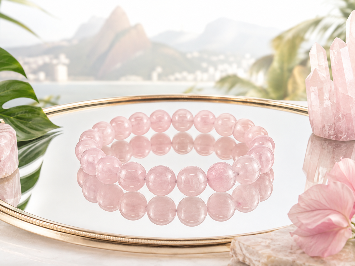 Bracelet Quartz Rose naturel AAA