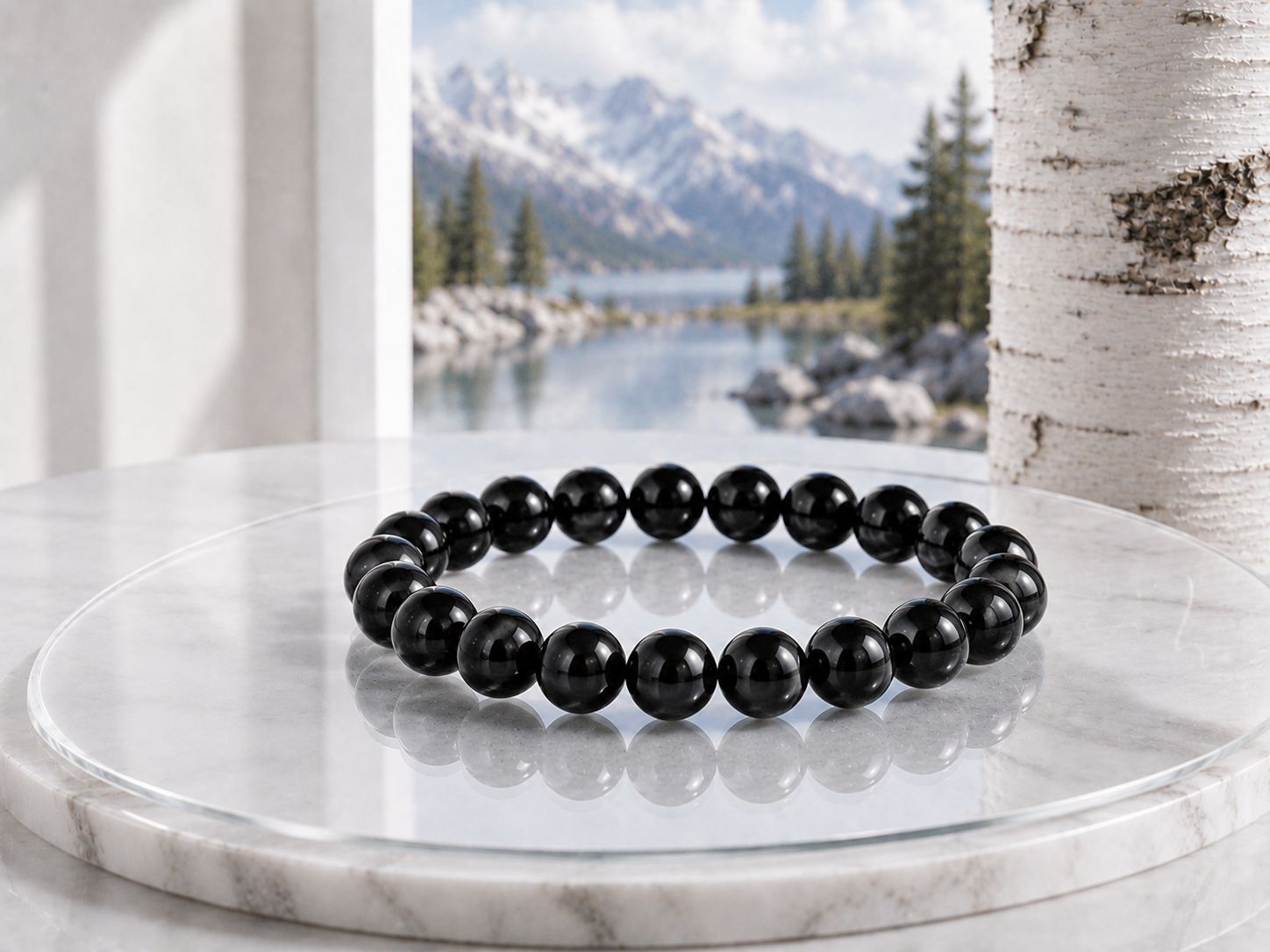 Bracelet en Onyx Noir Qualité A