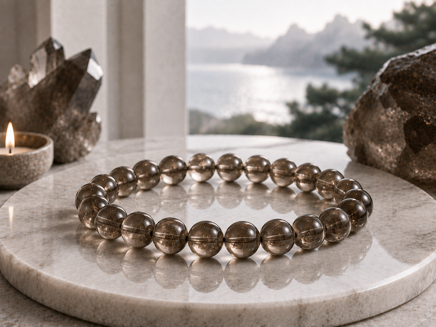 Bracelet en Quartz Fumé Qualité A+