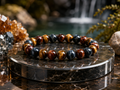 Bracelet Trois Yeux ,Œil de Tigre, Œil de Faucon, Œil de Taureau AA+