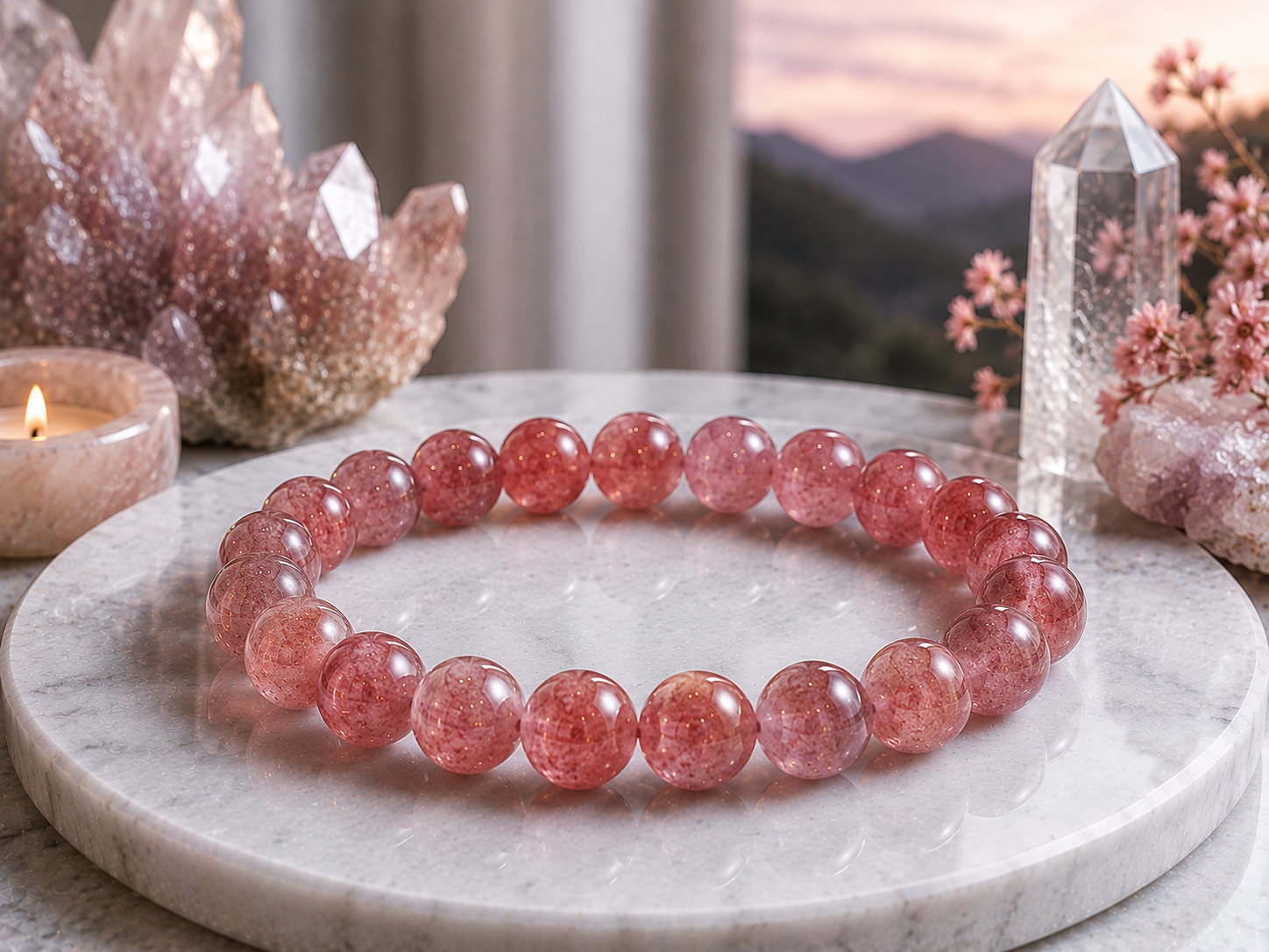 Bracelet en Quartz Fraise Qualité AA