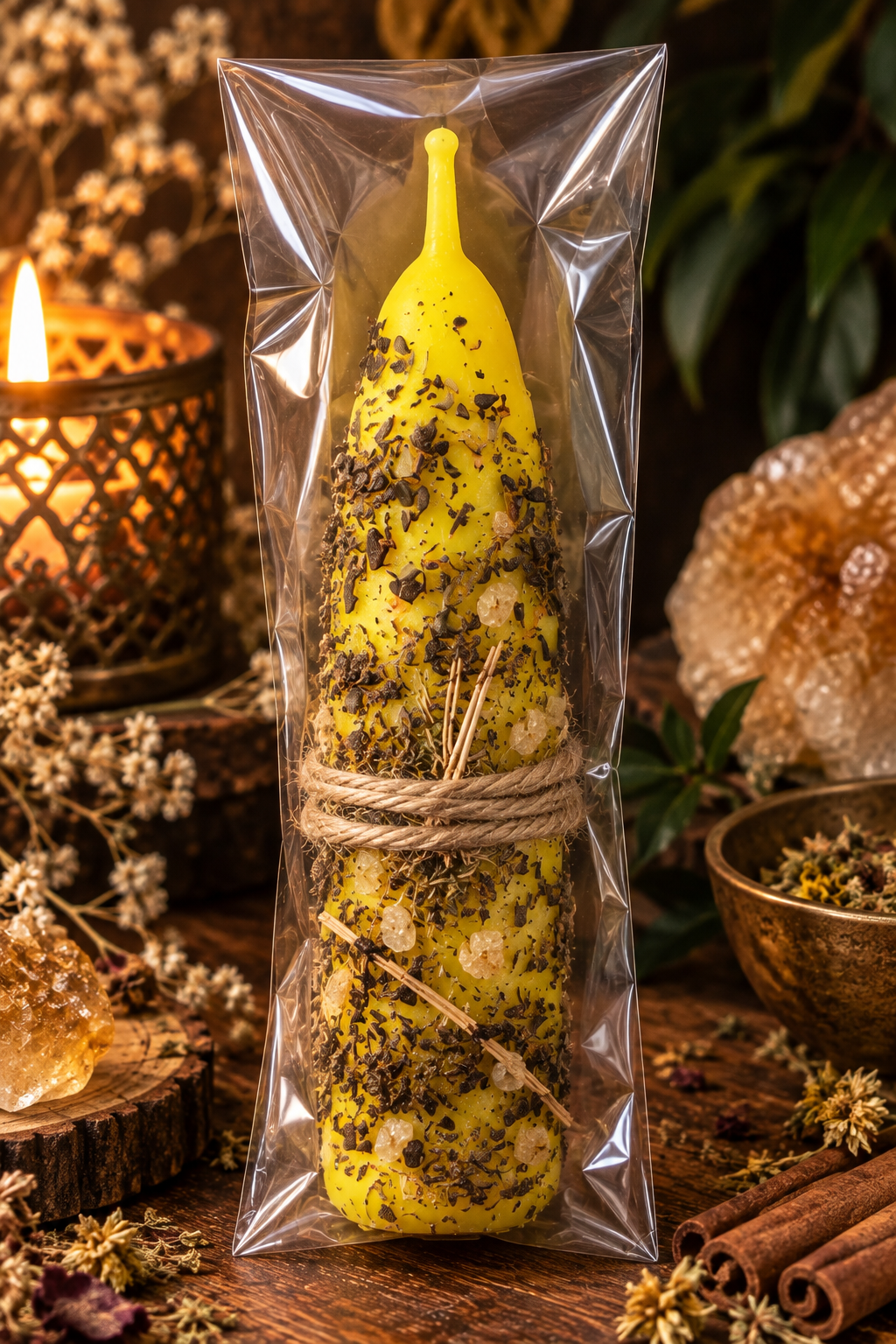 Bougie  artisanale d’intention — Prospérité 💛