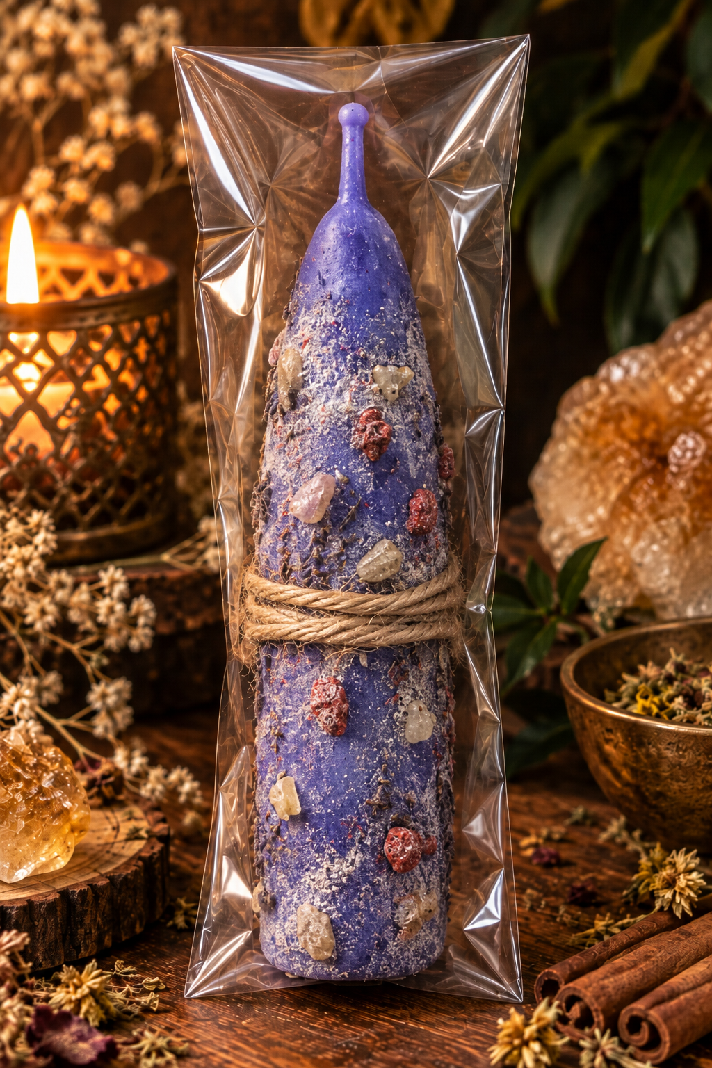 Bougie artisanale d’intention — Protection 💜